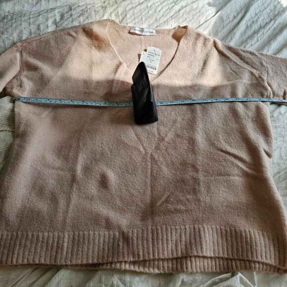 Seven Sisters V-neck Mossy Yarn Sweater - 2018 - Blush - Sz S - NWT - Picture 9 of 10